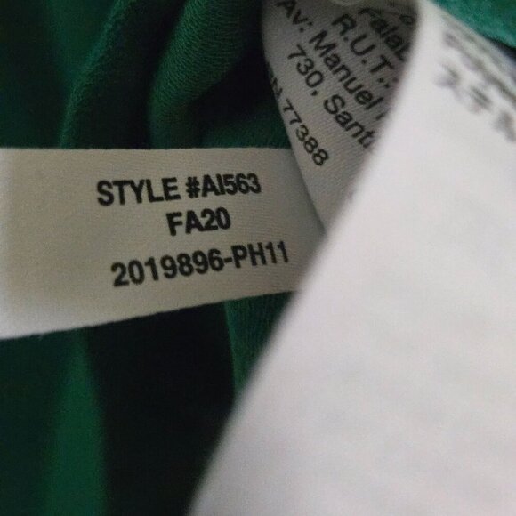 J.Crew High Ruffled Neck Balloon Sleeve Emerald Green Blouse Plussize Size XXL - Picture 10 of 10